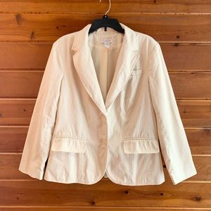 Worthington Ivory Cream Blazer Button Front Suit Jacket